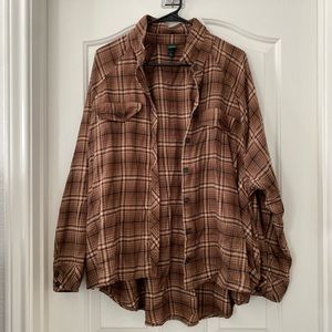 WILD FABLE BROWN PLAID FLANNEL